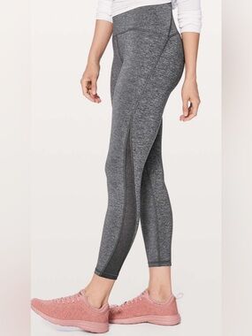 Lululemon Train Times 7/8 Pant 25” Heathered Black Leggings Size 6